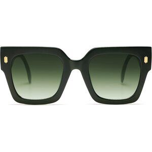 Women's Green Luxury Large Vintage Oversized Square Eyes Protecting Sunglasses